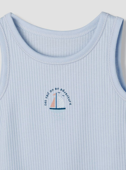 Pack of 5 Juniors Cotton Sleeveless Bodysuit with Sailboat Print-promo_babyshop_Buy2for115_UAE130126-image-7