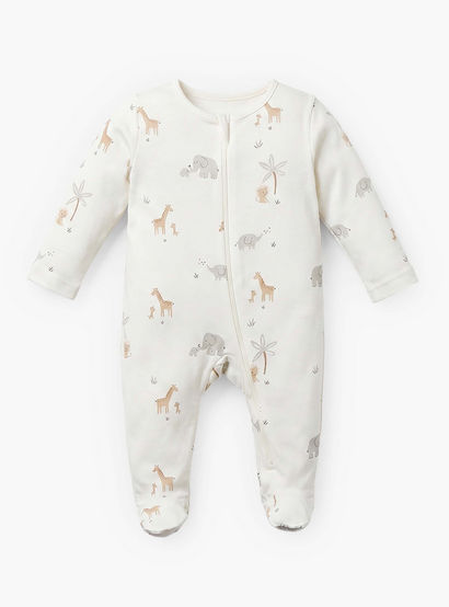 Pack of 5 Juniors Cotton Round Neck Long Sleeves Sleepsuit with Zip Closure-baby-boys-clothing-nightwear-sleepsuits-image-8