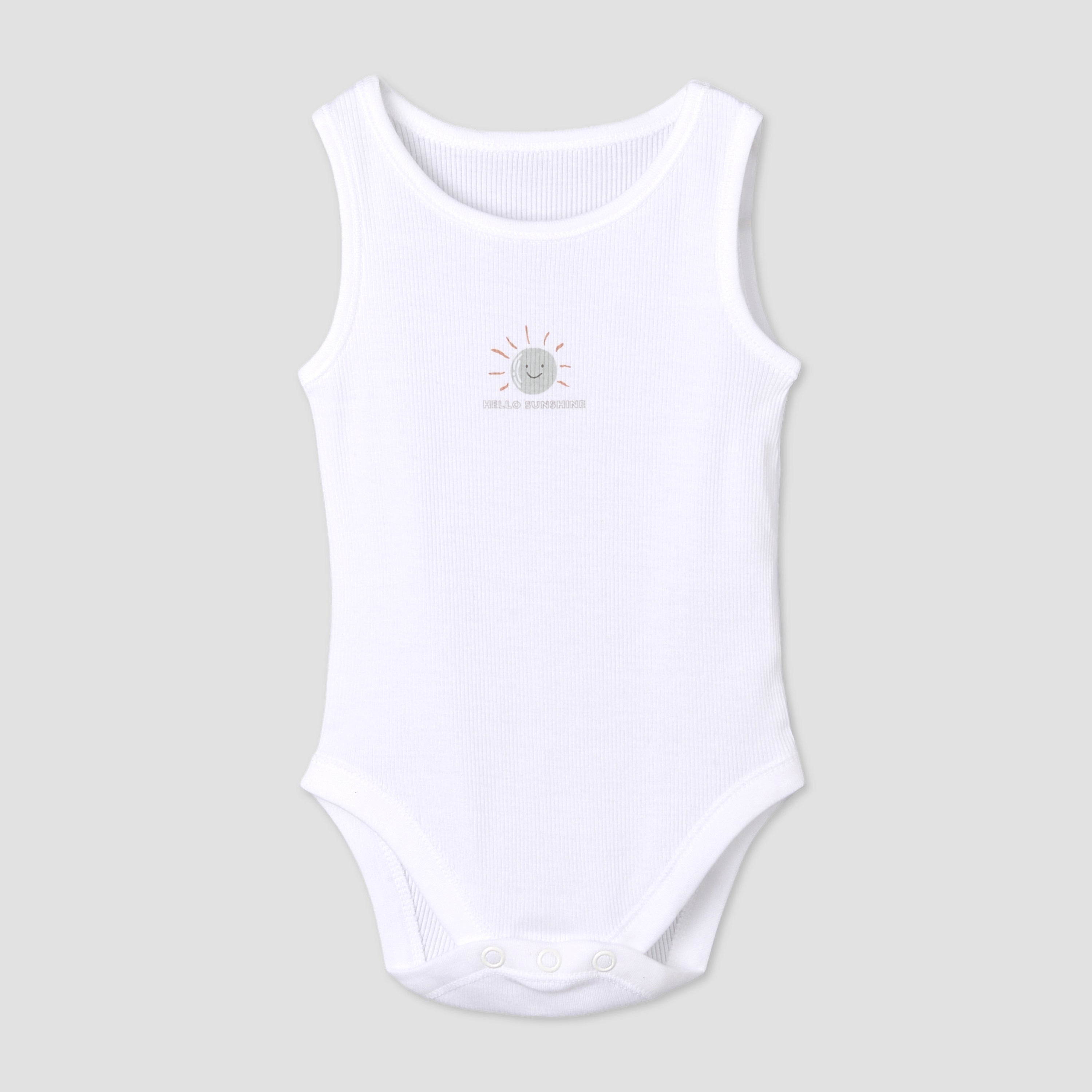 Pack of 7 Juniors Round Neck Sleeveless Bodysuit with Fun Print