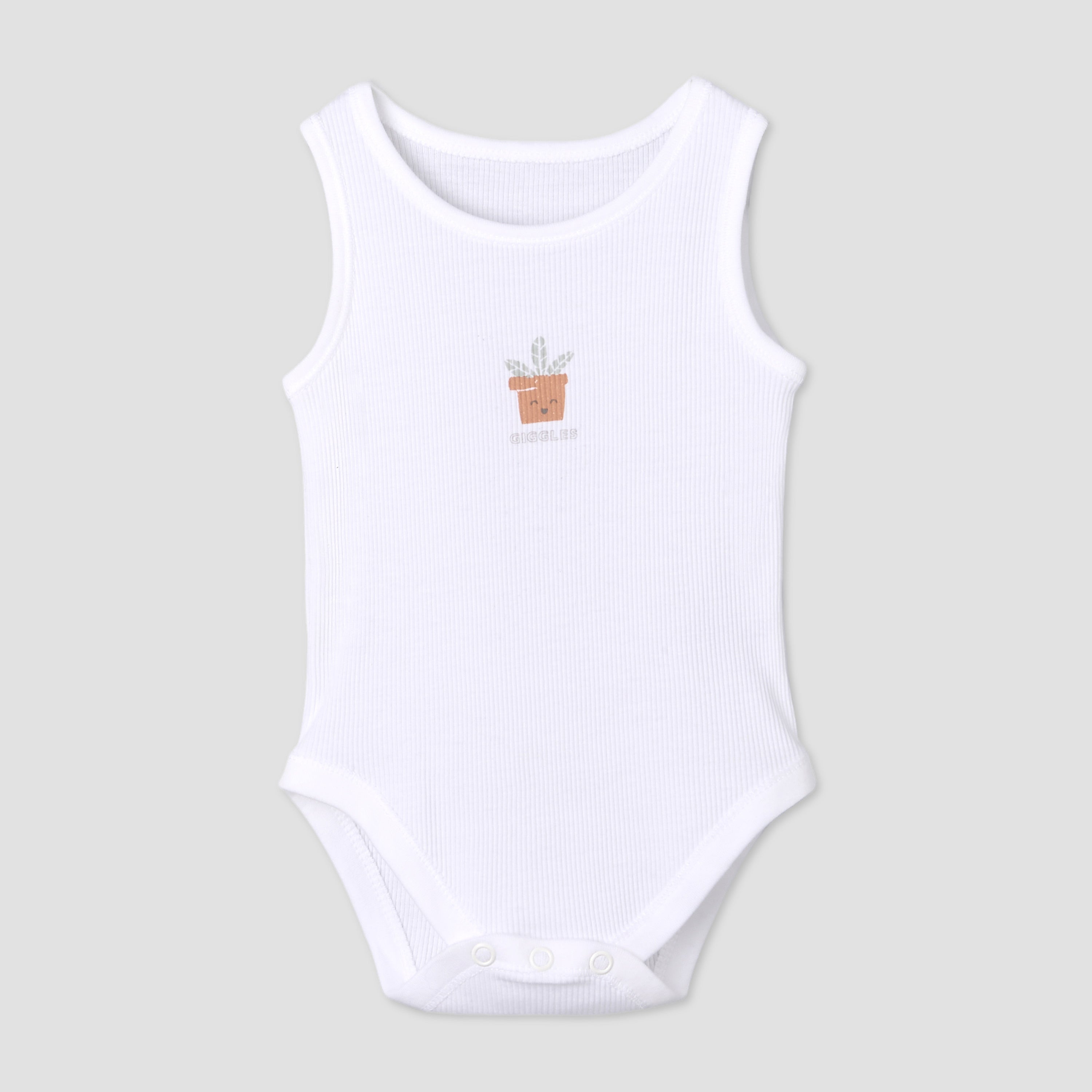 Pack of 7 Juniors Round Neck Sleeveless Bodysuit with Fun Print