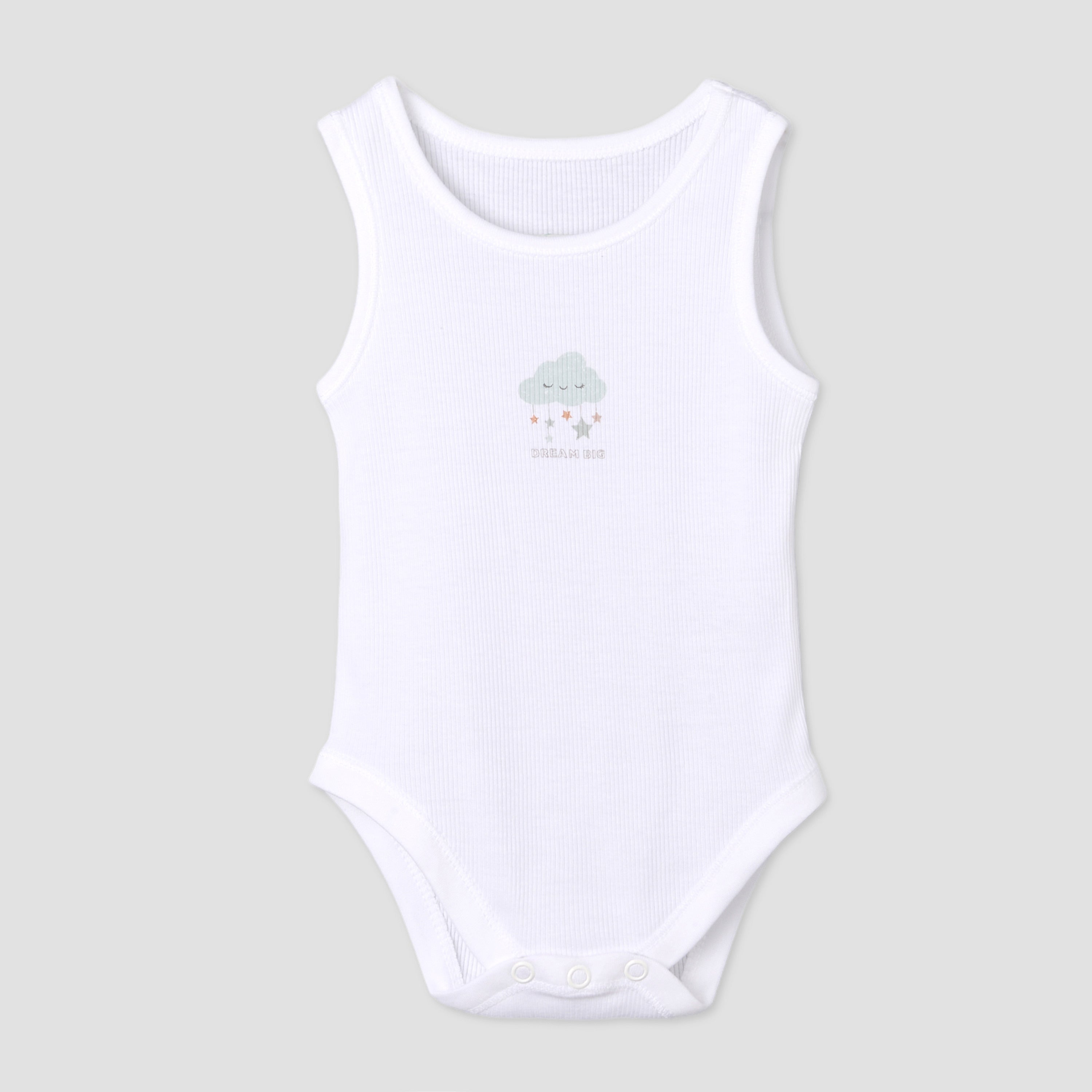 Pack of 7 Juniors Round Neck Sleeveless Bodysuit with Fun Print