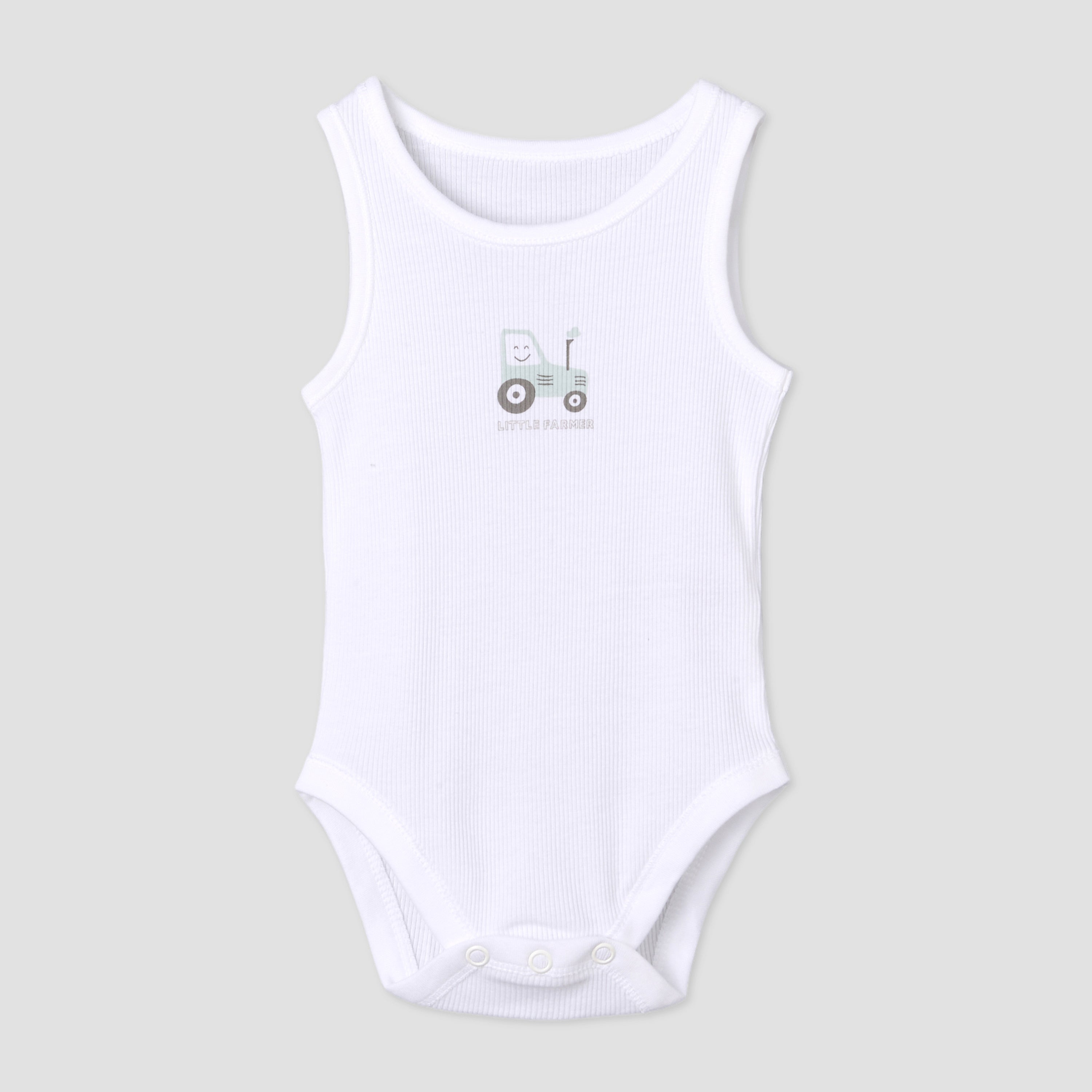 Pack of 7 Juniors Round Neck Sleeveless Bodysuit with Fun Print