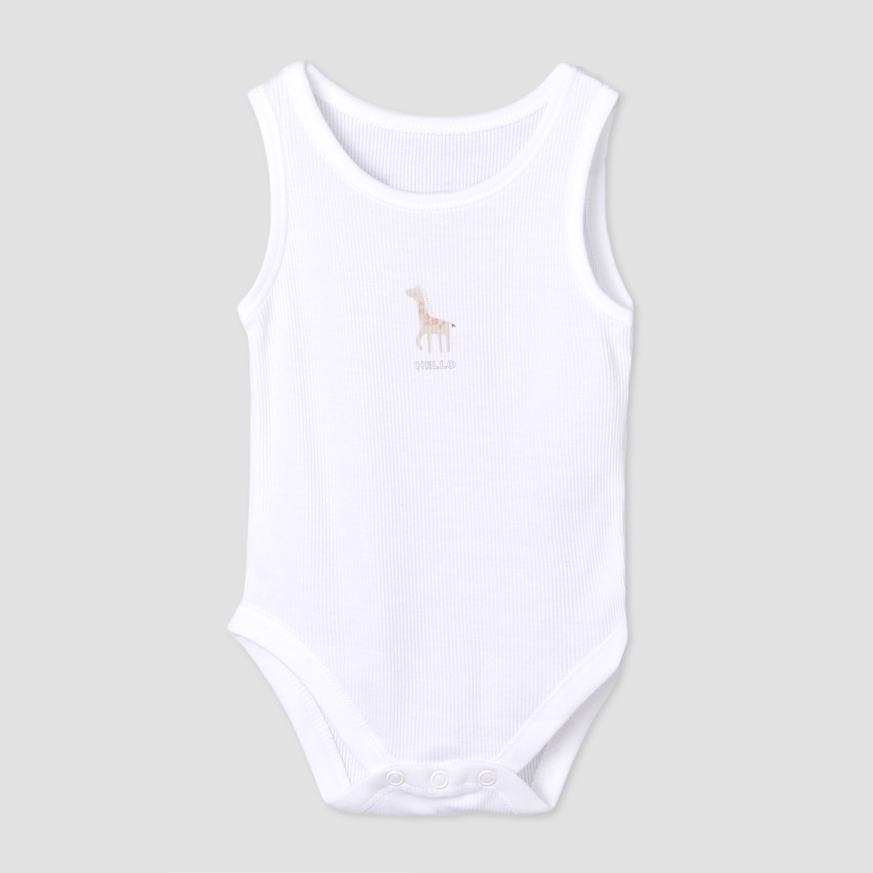 Pack of 7 Juniors Round Neck Sleeveless Bodysuit with Fun Print