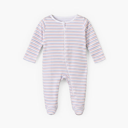 Pack of 5 Juniors Cotton Round Neck Long Sleeves Sleepsuit with Zip Closure
