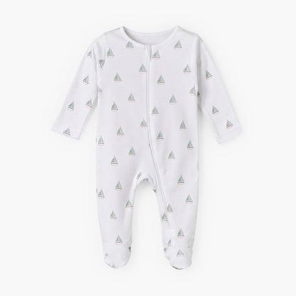 Pack of 5 Juniors Cotton Round Neck Long Sleeves Sleepsuit with Zip Closure