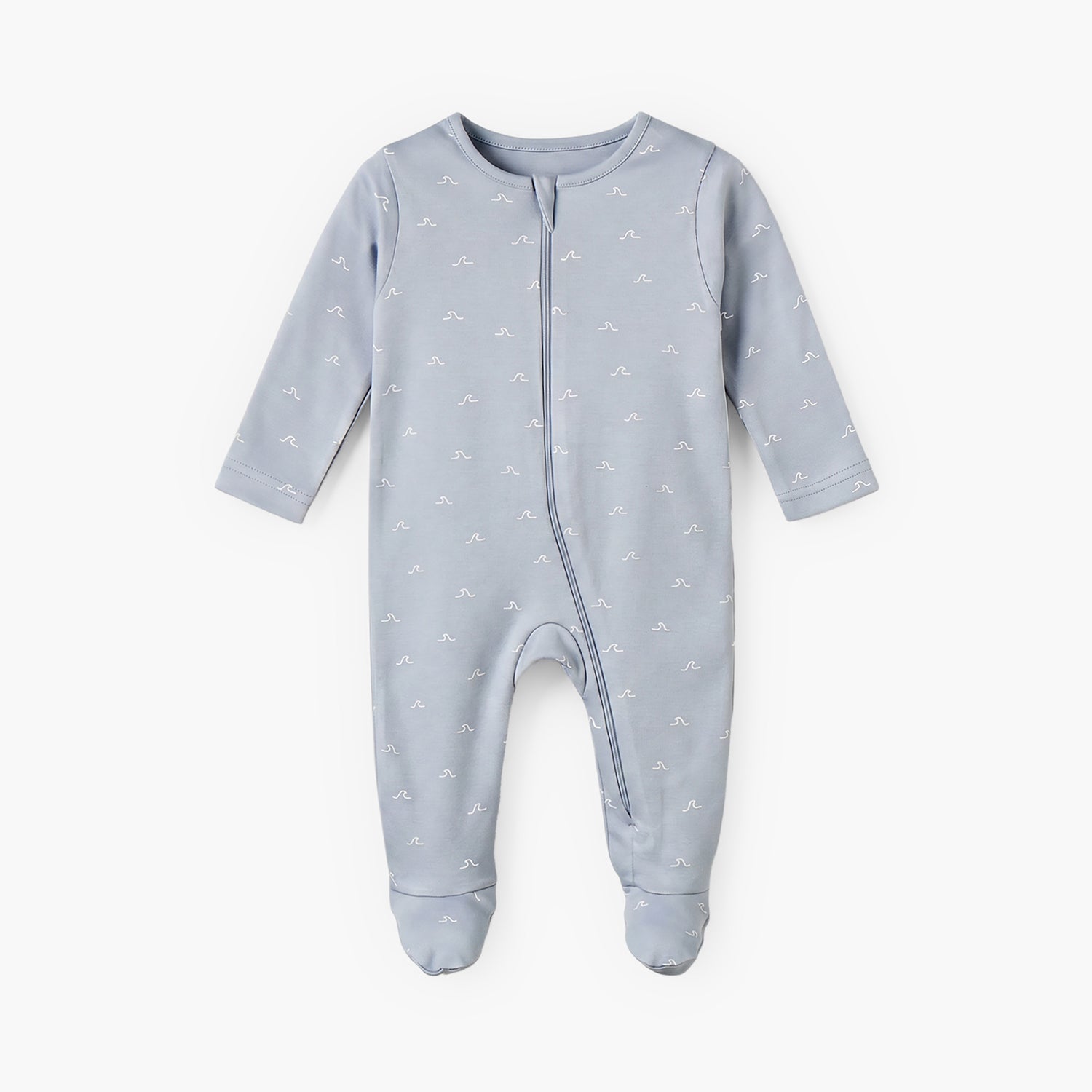 Pack of 5 Juniors Cotton Round Neck Long Sleeves Sleepsuit with Zip Closure