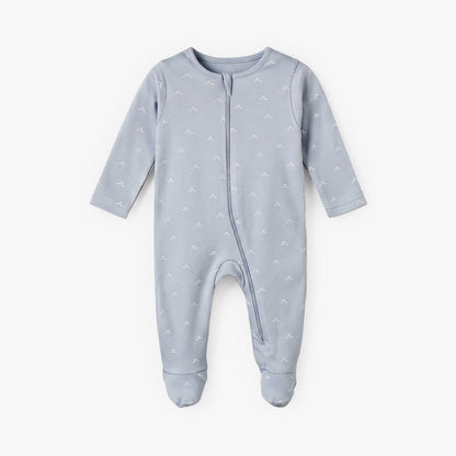 Pack of 5 Juniors Cotton Round Neck Long Sleeves Sleepsuit with Zip Closure