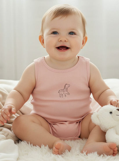 Pack of 7 Juniors Round Neck Sleeveless Bodysuit with Animal Print-promo_babyshop_Buy2for115_UAE130126-image-2
