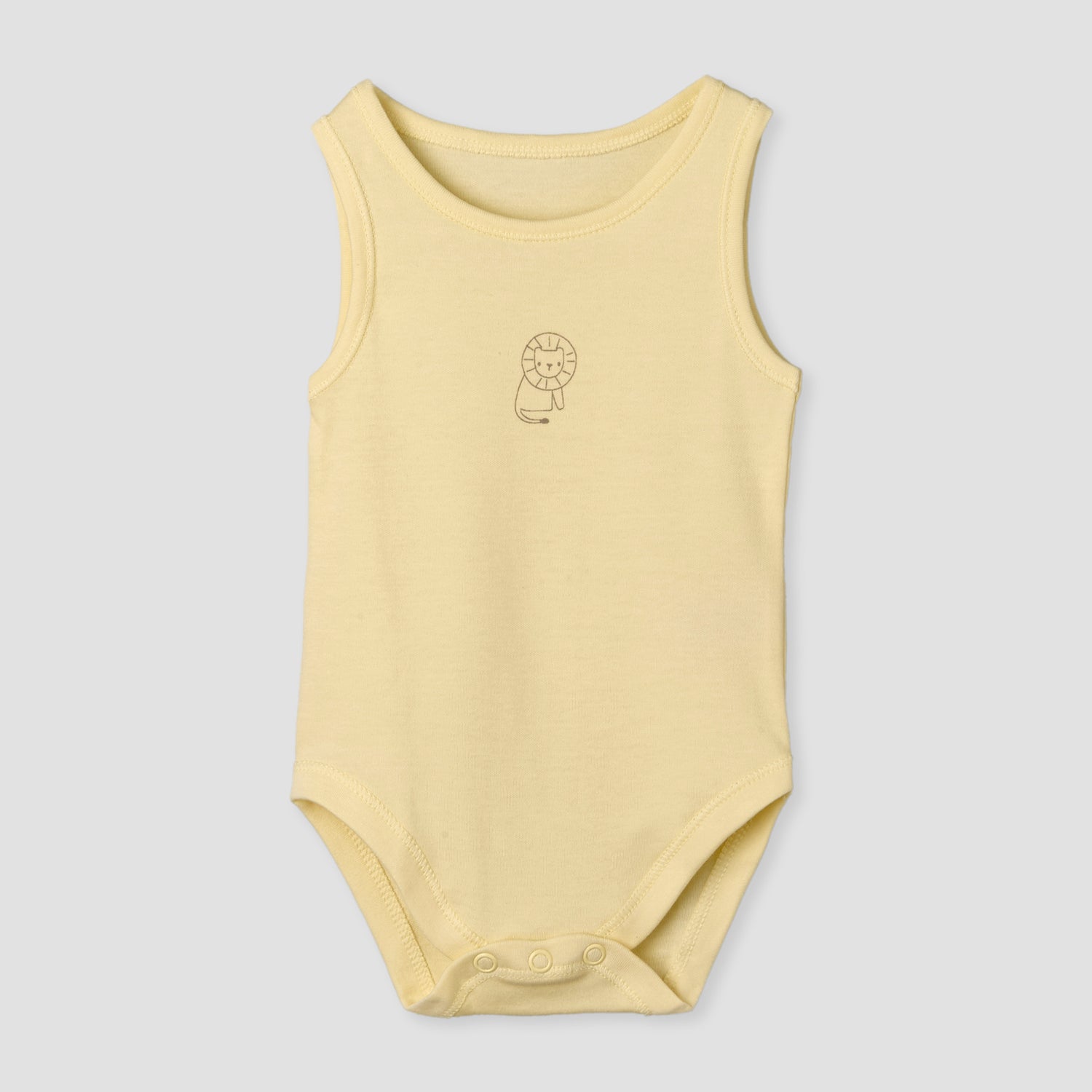 Pack of 7 Juniors Round Neck Sleeveless Bodysuit with Animal Print