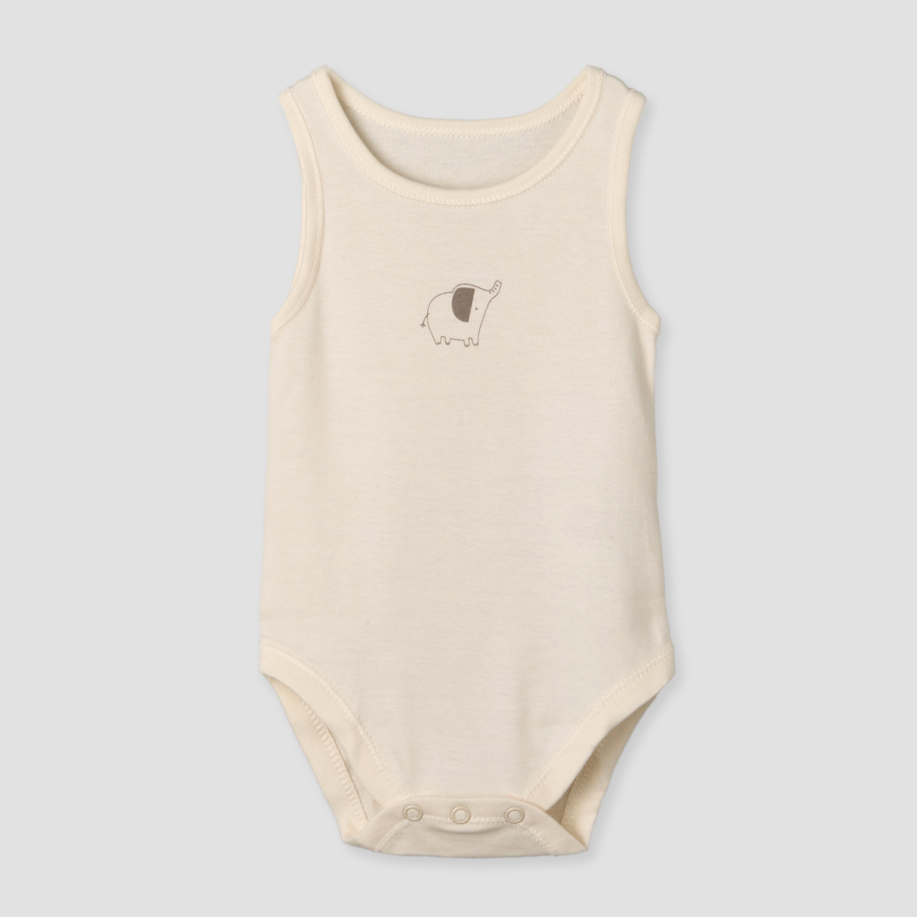 Pack of 7 Juniors Round Neck Sleeveless Bodysuit with Animal Print