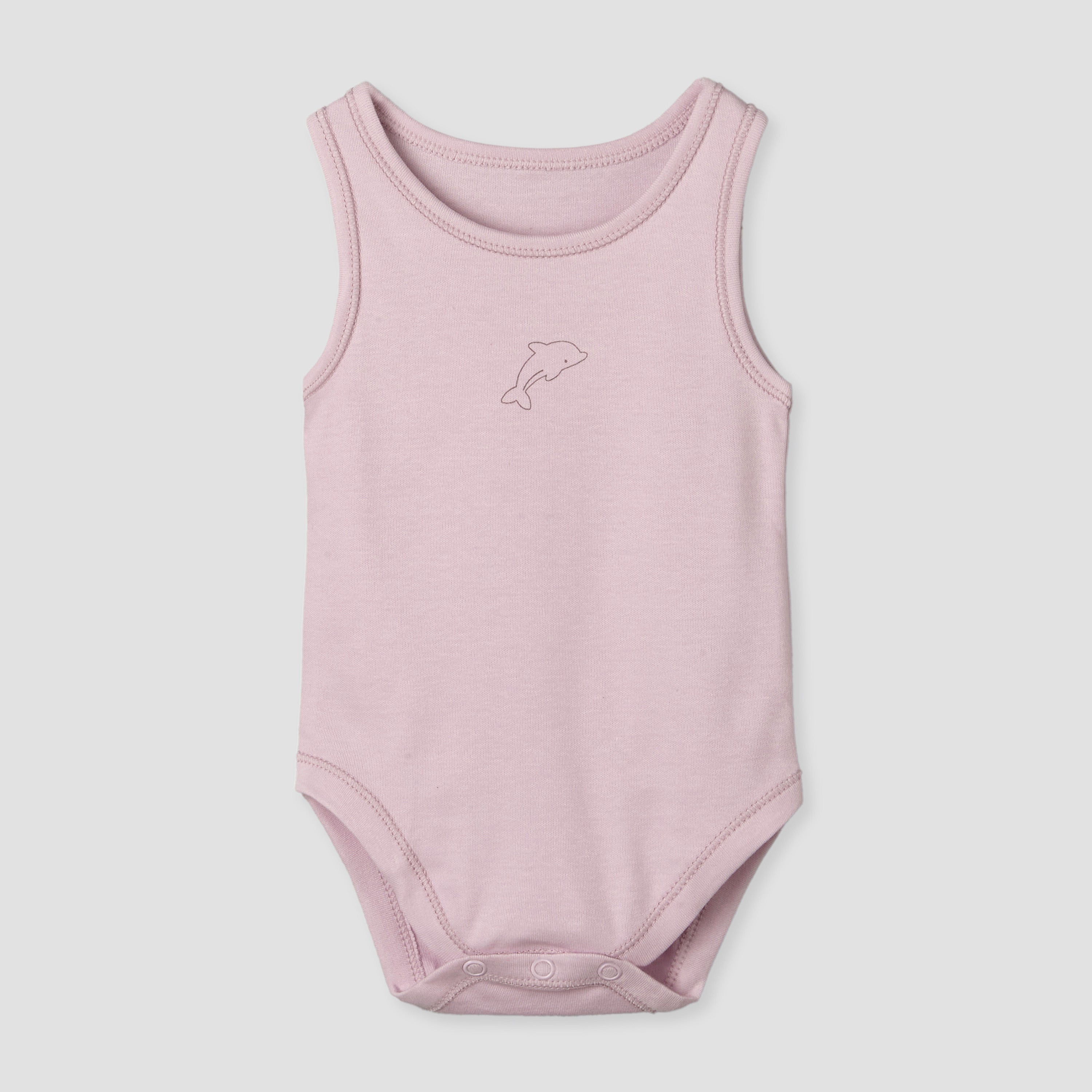 Pack of 7 Juniors Round Neck Sleeveless Bodysuit with Animal Print