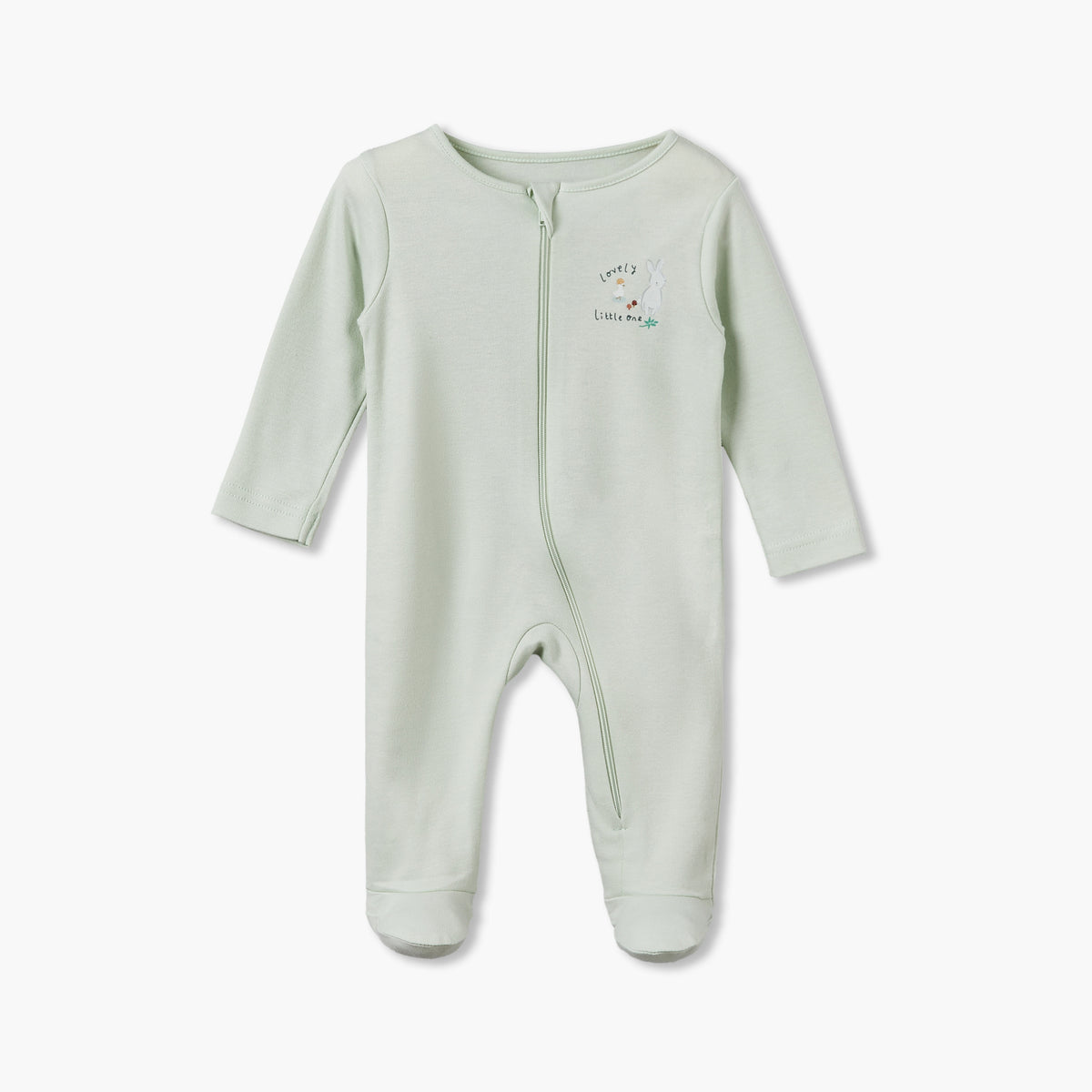 Pack of 3 Juniors Cotton Crew Neck Long Sleeves Sleepsuit with Zip Closure