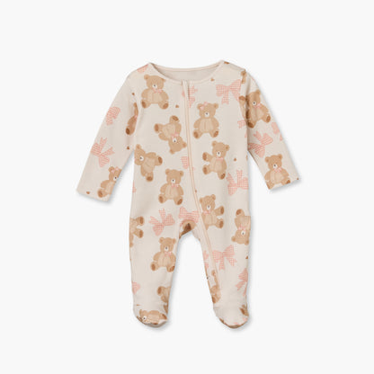 Pack of 3 Juniors Cotton Crew Neck Long Sleeves Sleepsuit with Zip Closure
