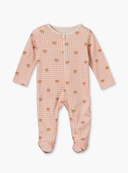 Pack of 3 Juniors Cotton Crew Neck Long Sleeves Sleepsuit with Zip Closure-baby-girls-clothing-nightwear-sleepsuits-image-5