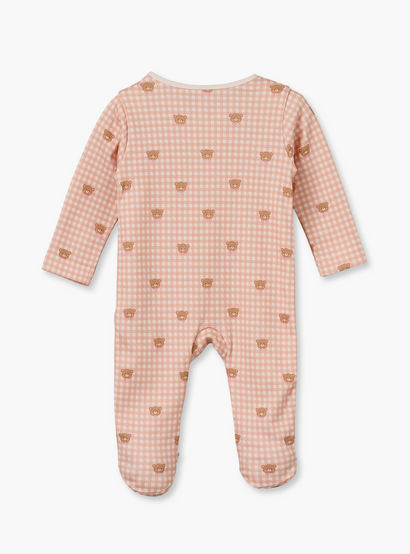 Pack of 3 Juniors Cotton Crew Neck Long Sleeves Sleepsuit with Zip Closure-baby-girls-clothing-nightwear-sleepsuits-image-6