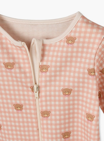 Pack of 3 Juniors Cotton Crew Neck Long Sleeves Sleepsuit with Zip Closure-baby-girls-clothing-nightwear-sleepsuits-image-7