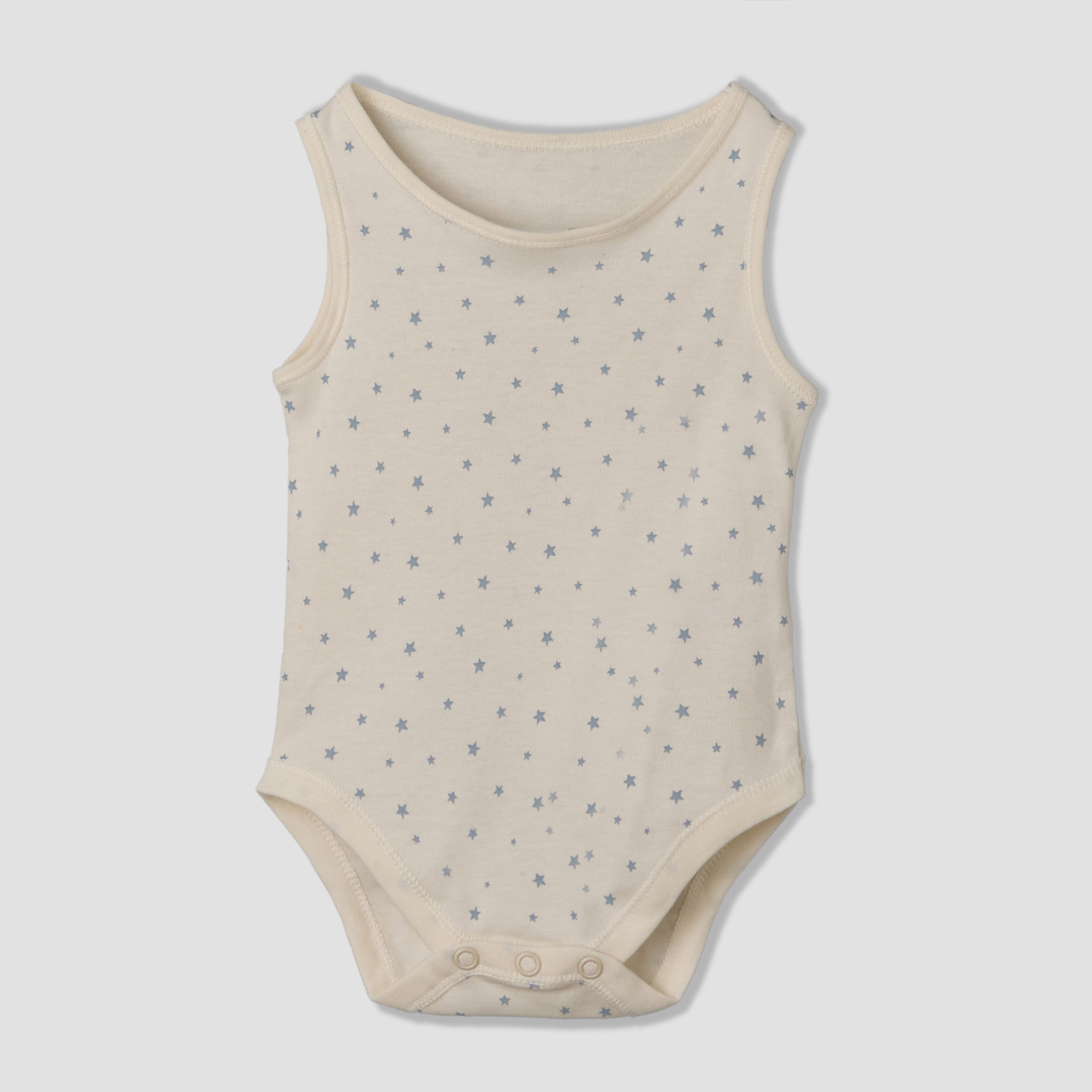 Set of 7 Juniors Round Neck Sleeveless Bodysuit with Print