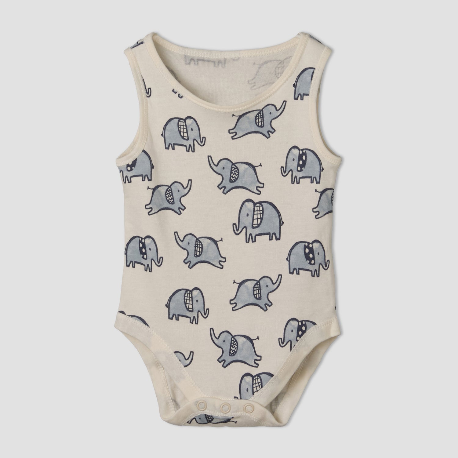 Set of 7 Juniors Round Neck Sleeveless Bodysuit with Print