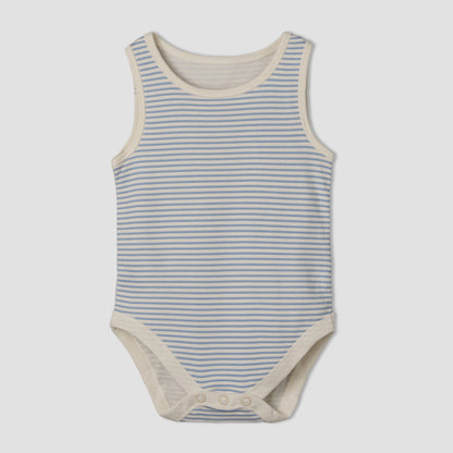 Set of 7 Juniors Round Neck Sleeveless Bodysuit with Print