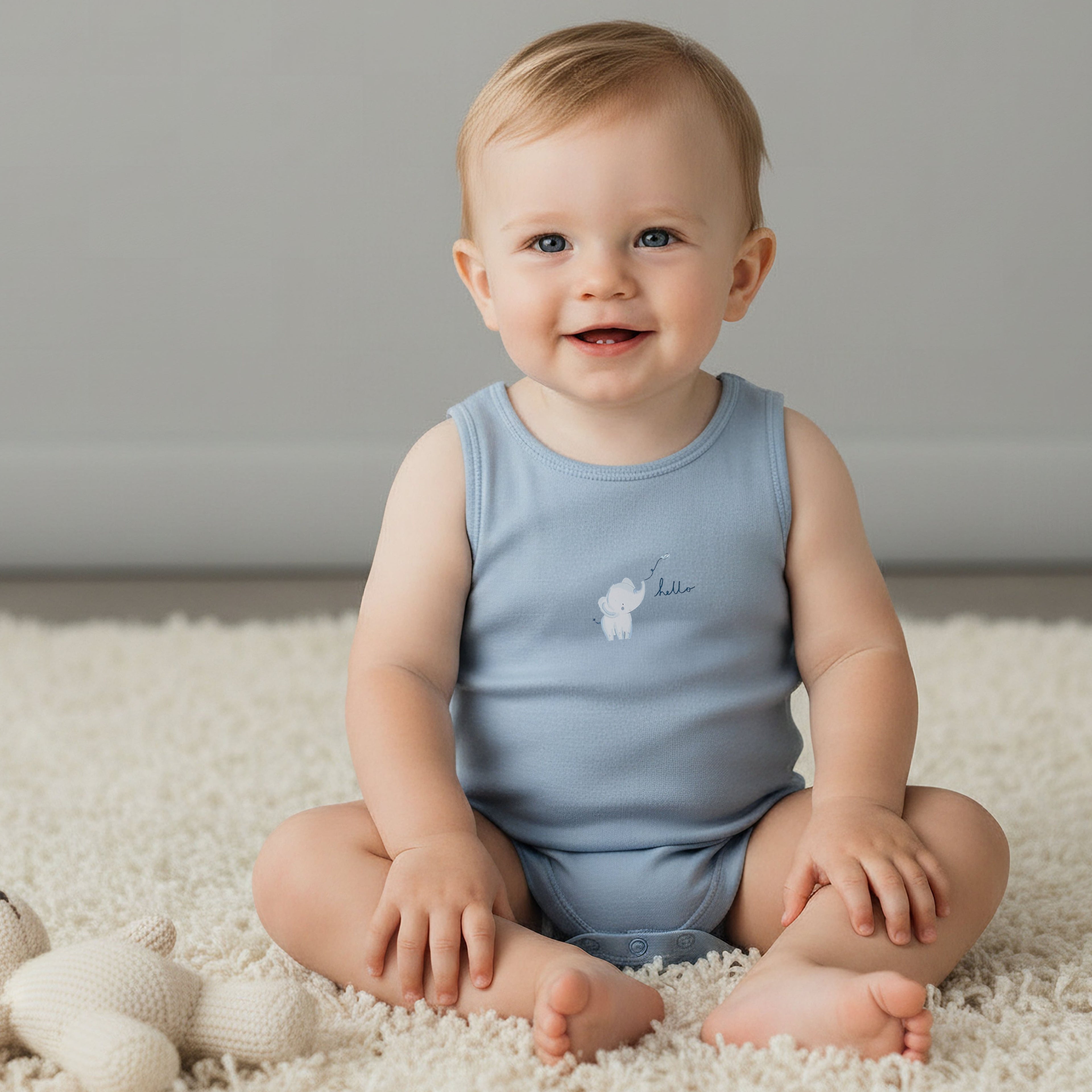 Set of 7 Juniors Round Neck Sleeveless Bodysuit with Print