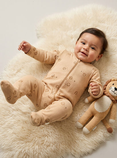 Pack of 3 Juniors Cotton Crew Neck Long Sleeves Sleepsuit with Zip Closure-baby-boys-clothing-nightwear-sleepsuits-image-2