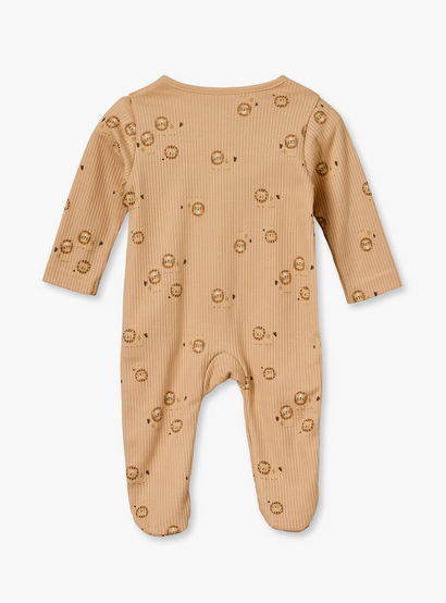 Pack of 3 Juniors Cotton Crew Neck Long Sleeves Sleepsuit with Zip Closure-baby-boys-clothing-nightwear-sleepsuits-image-6