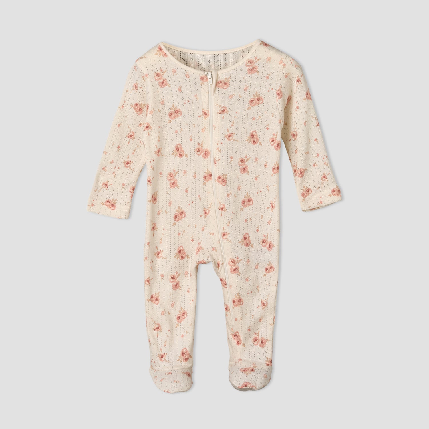 Pack of 3 Juniors Cotton Round Neck Long Sleeves Sleepsuit with Zip Closure
