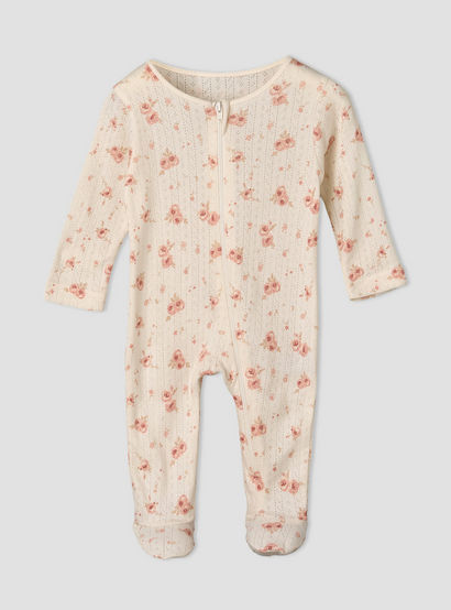 Pack of 3 Juniors Cotton Round Neck Long Sleeves Sleepsuit with Zip Closure-baby-girls-clothing-nightwear-sleepsuits-image-3