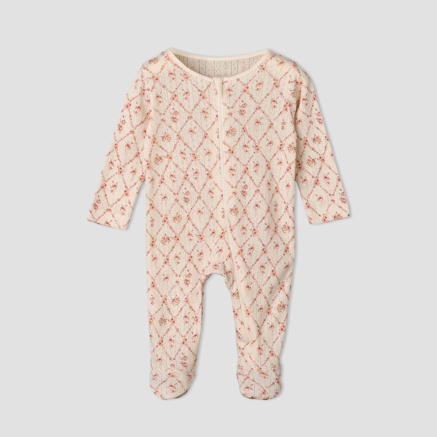 Pack of 3 Juniors Cotton Round Neck Long Sleeves Sleepsuit with Zip Closure