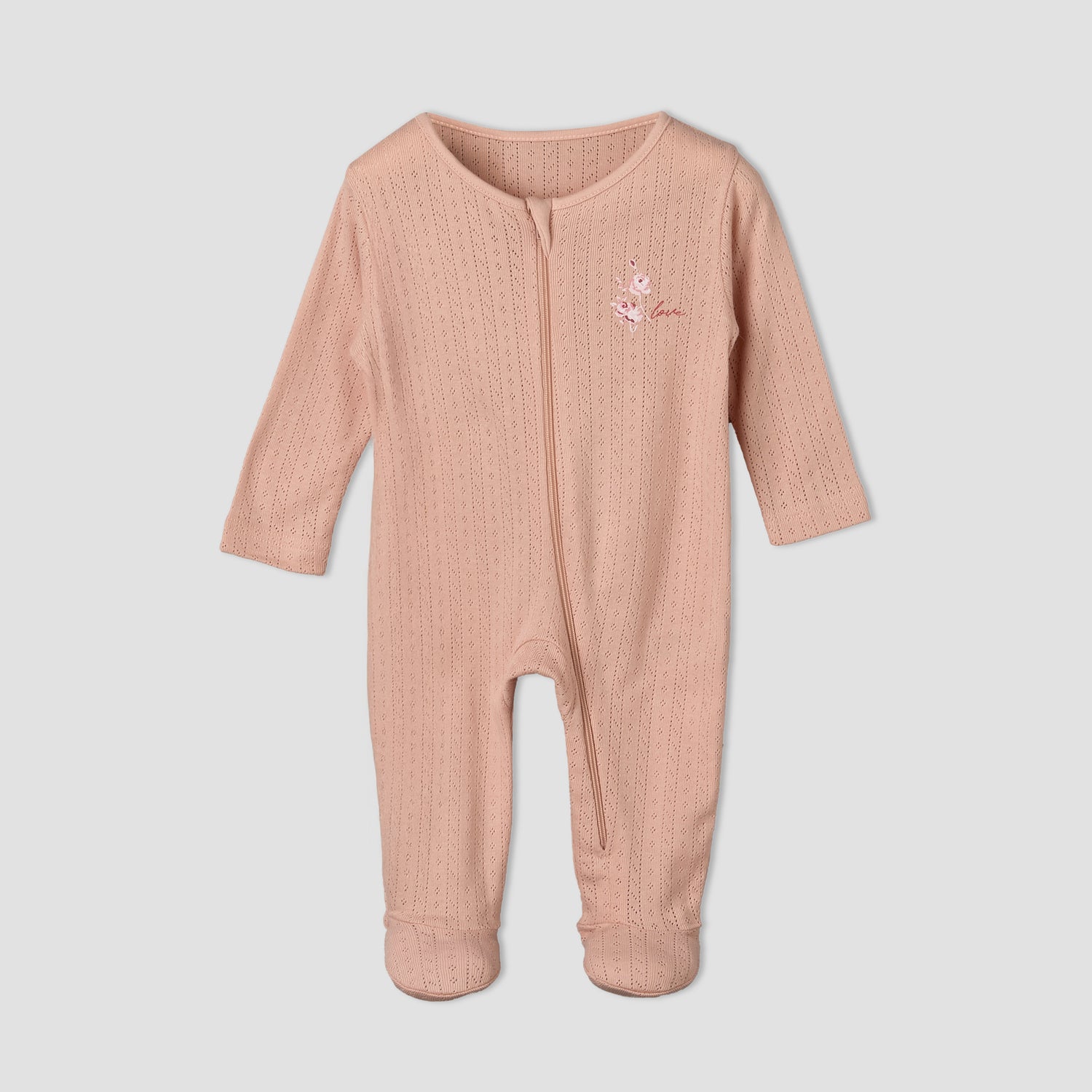 Pack of 3 Juniors Cotton Round Neck Long Sleeves Sleepsuit with Zip Closure