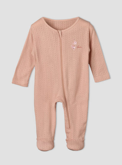 Pack of 3 Juniors Cotton Round Neck Long Sleeves Sleepsuit with Zip Closure-baby-girls-clothing-nightwear-sleepsuits-image-5