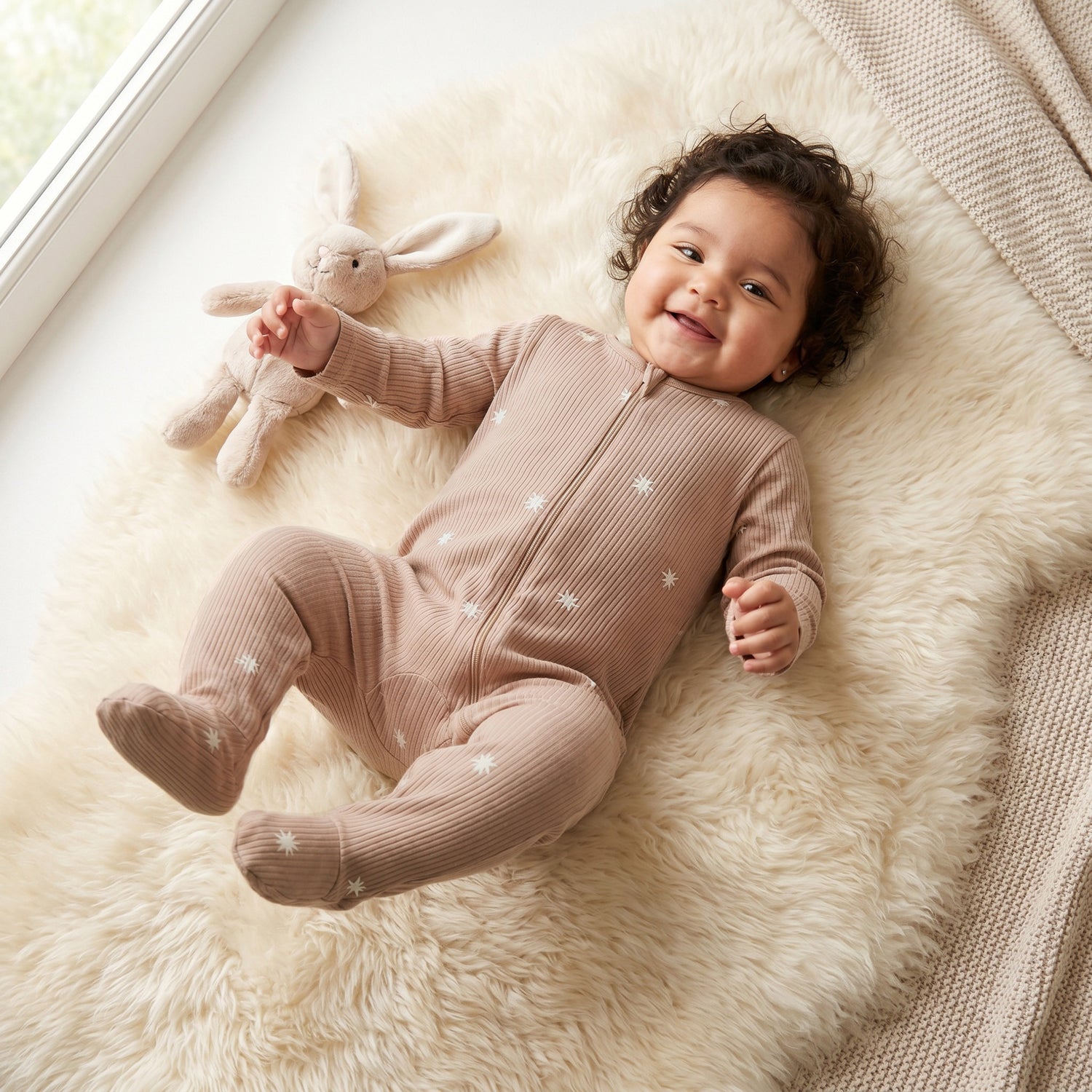 Pack of 3 Juniors Cotton Crew Neck Long Sleeves Sleepsuit with Star Print