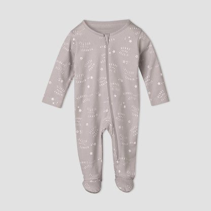 Pack of 3 Juniors Cotton Round Neck Long Sleeves Sleepsuit with Zip Closure