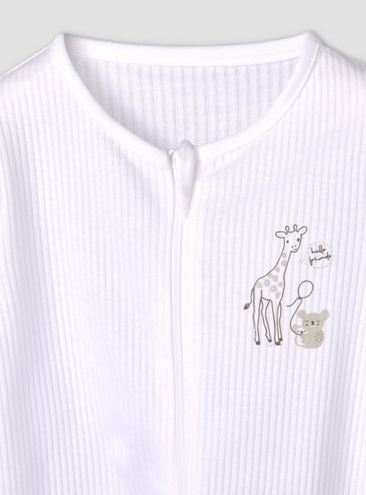 Pack of 3 Juniors Cotton Round Neck Long Sleeves Sleepsuit with Zip Closure-baby-girls-clothing-nightwear-sleepsuits-image-6