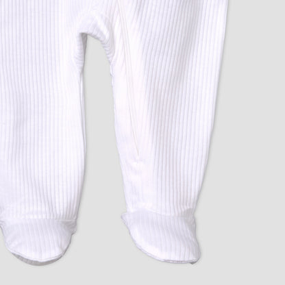 Pack of 3 Juniors Cotton Round Neck Long Sleeves Sleepsuit with Zip Closure