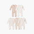 Pack of 5 Juniors Cotton Crew Neck Long Sleeves Sleepsuit with Zip Closure