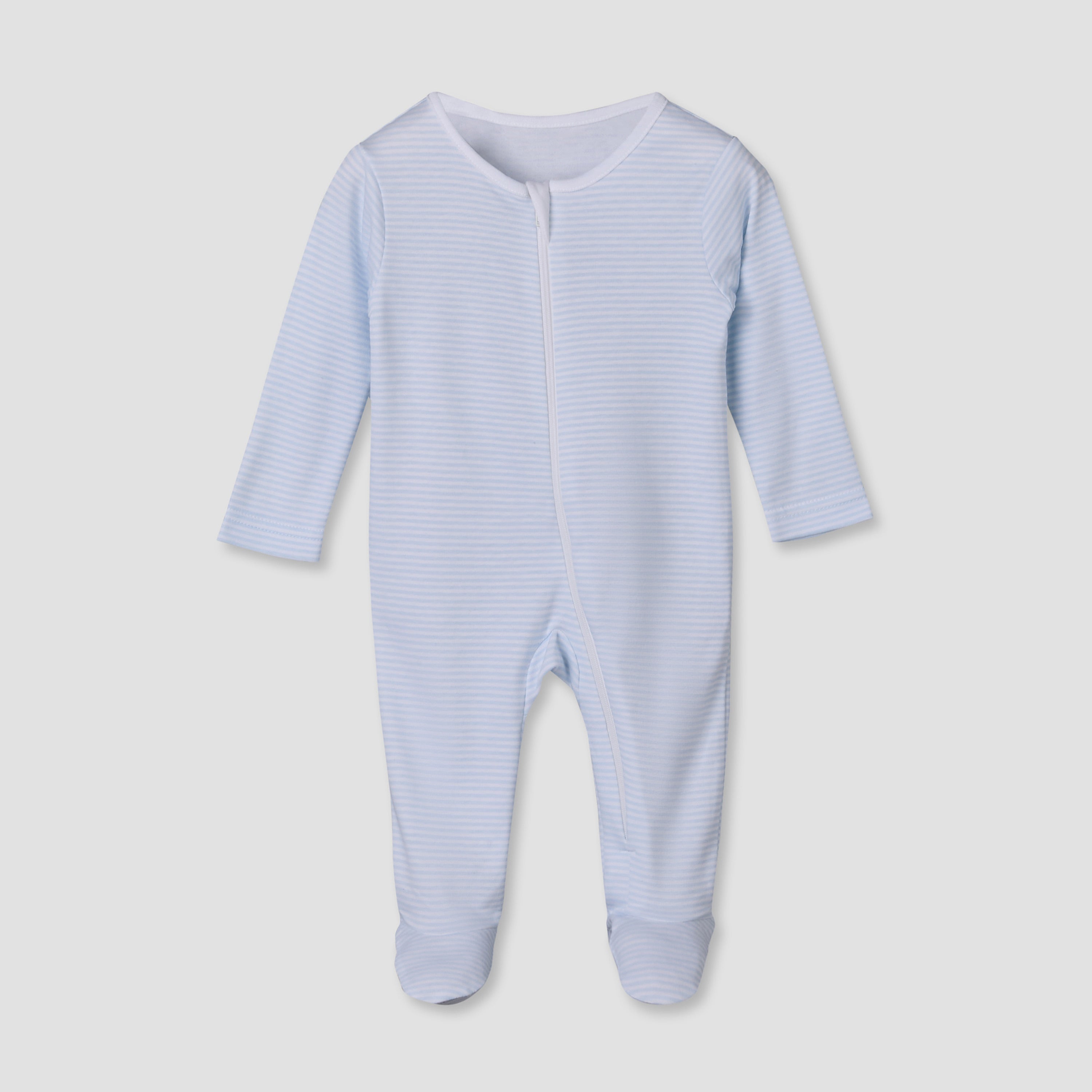 Pack of 3 Juniors Cotton Round Neck Long Sleeves Sleepsuit with Sailboat Print