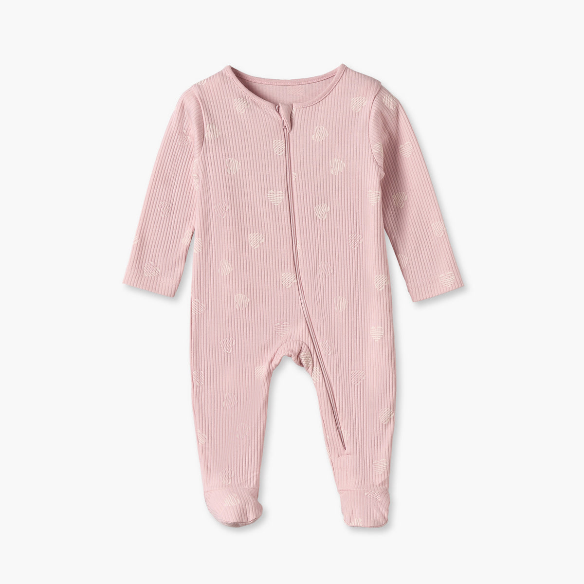 Pack of 5 Juniors Cotton Crew Neck Long Sleeves Sleepsuits with Heart Print