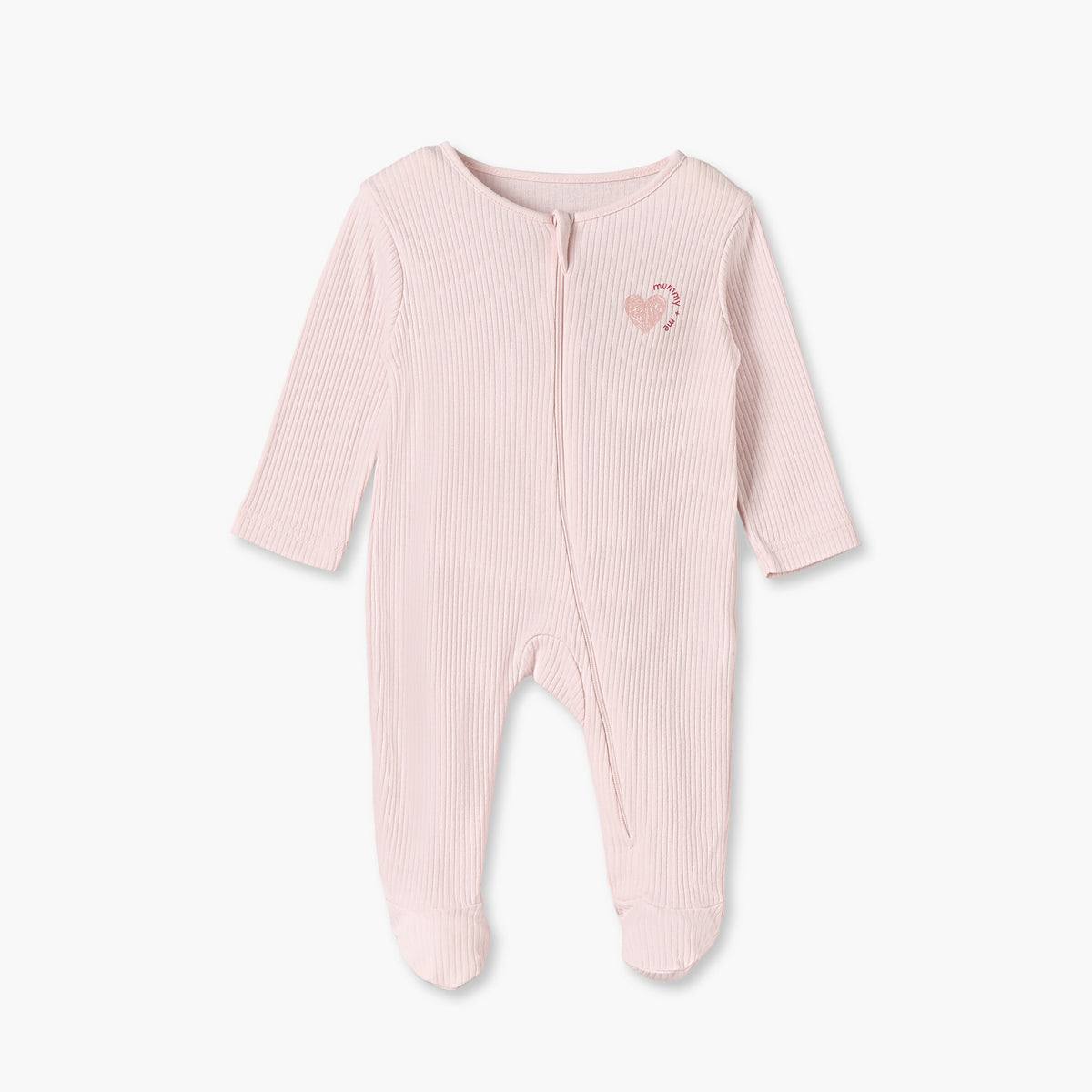 Pack of 5 Juniors Cotton Crew Neck Long Sleeves Sleepsuits with Heart Print