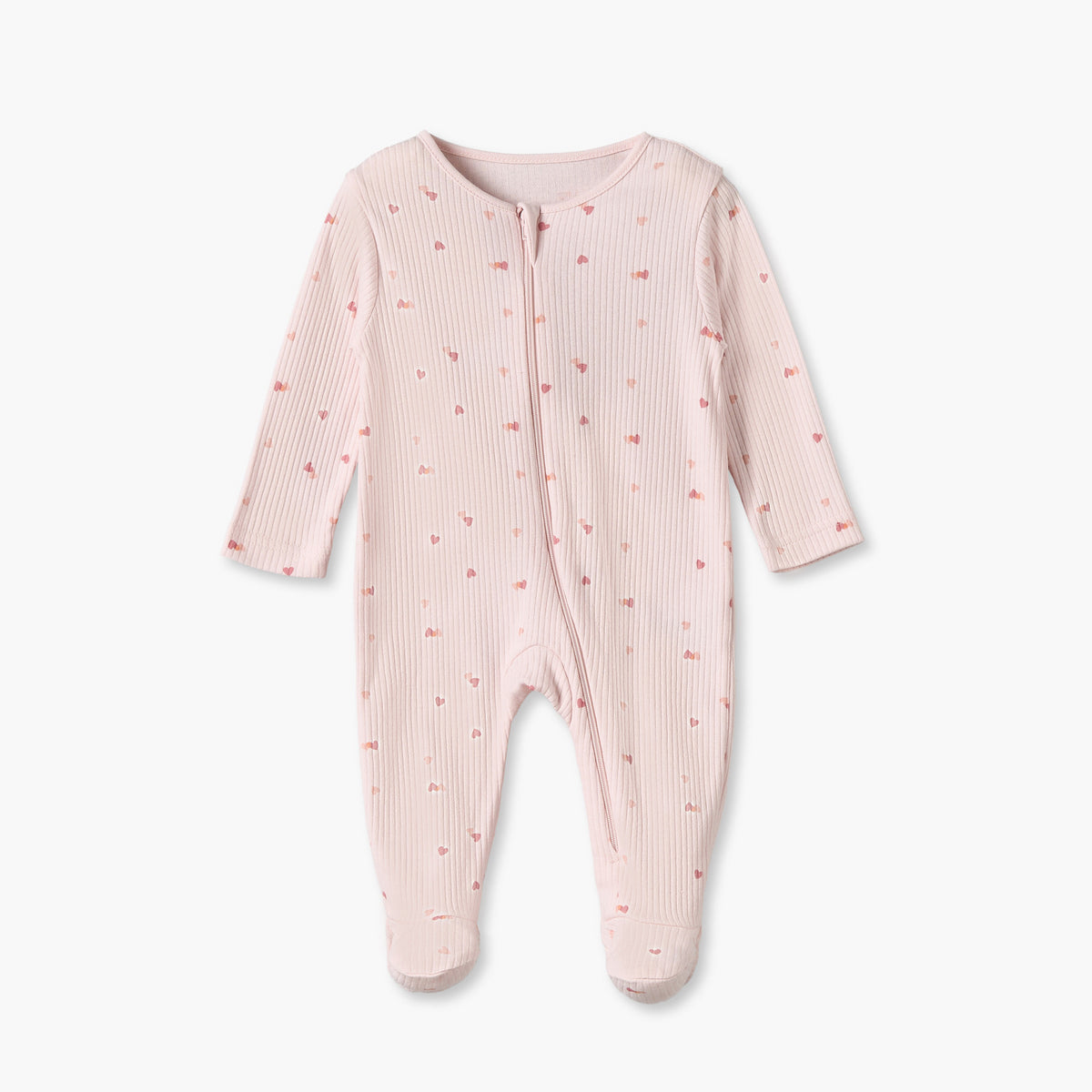 Pack of 5 Juniors Cotton Crew Neck Long Sleeves Sleepsuits with Heart Print