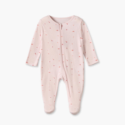 Pack of 5 Juniors Cotton Crew Neck Long Sleeves Sleepsuits with Heart Print