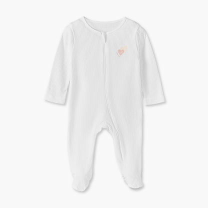 Pack of 5 Juniors Cotton Crew Neck Long Sleeves Sleepsuits with Heart Print