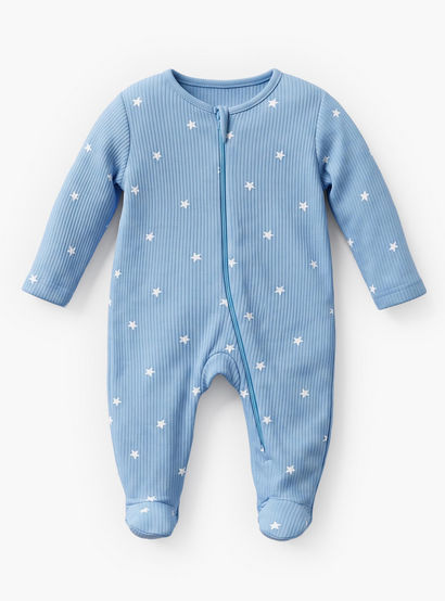 Pack of 5 Juniors Cotton Crew Neck Long Sleeves Sleepsuit with Star Print-baby-boys-clothing-nightwear-sleepsuits-image-3