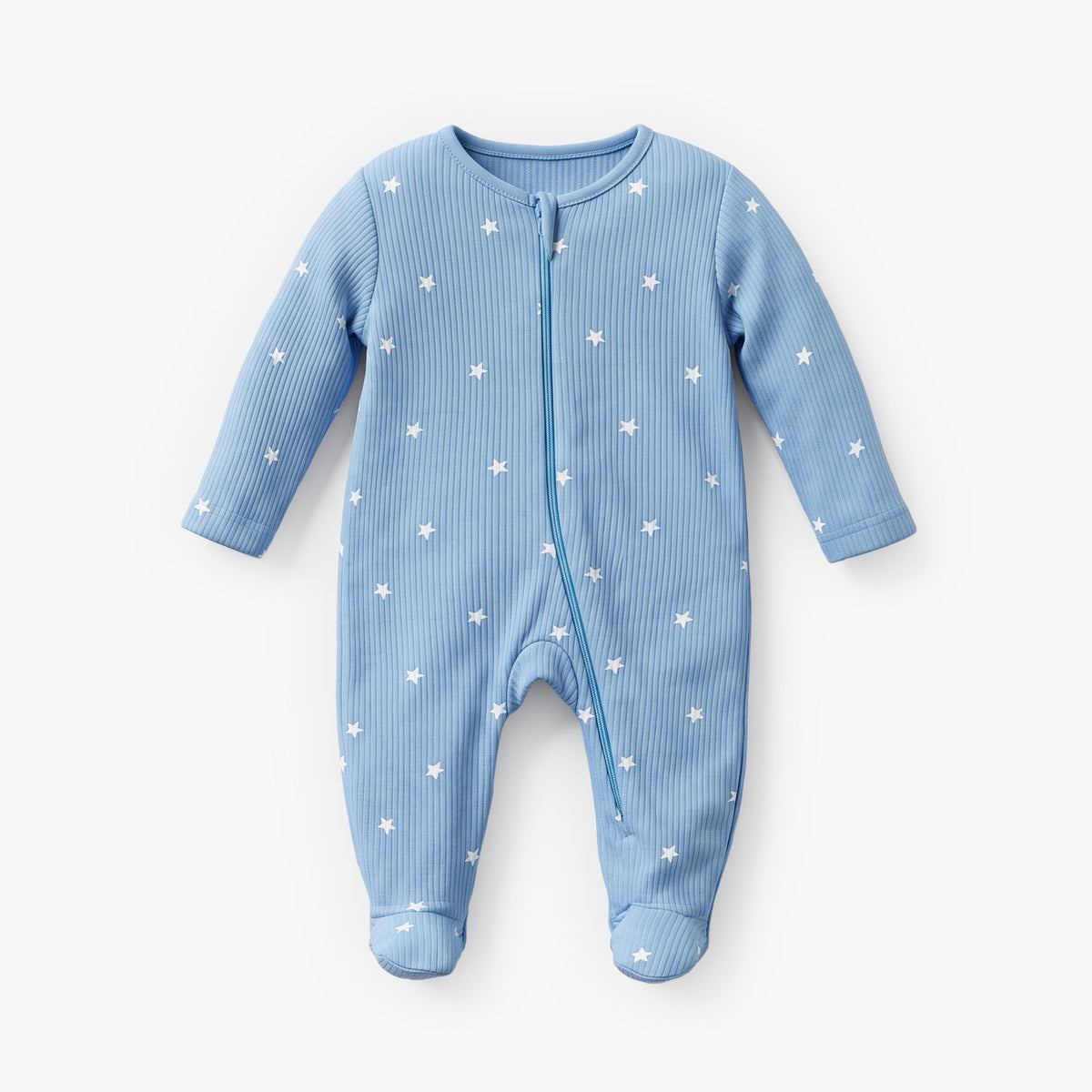 Pack of 5 Juniors Cotton Crew Neck Long Sleeves Sleepsuit with Star Print