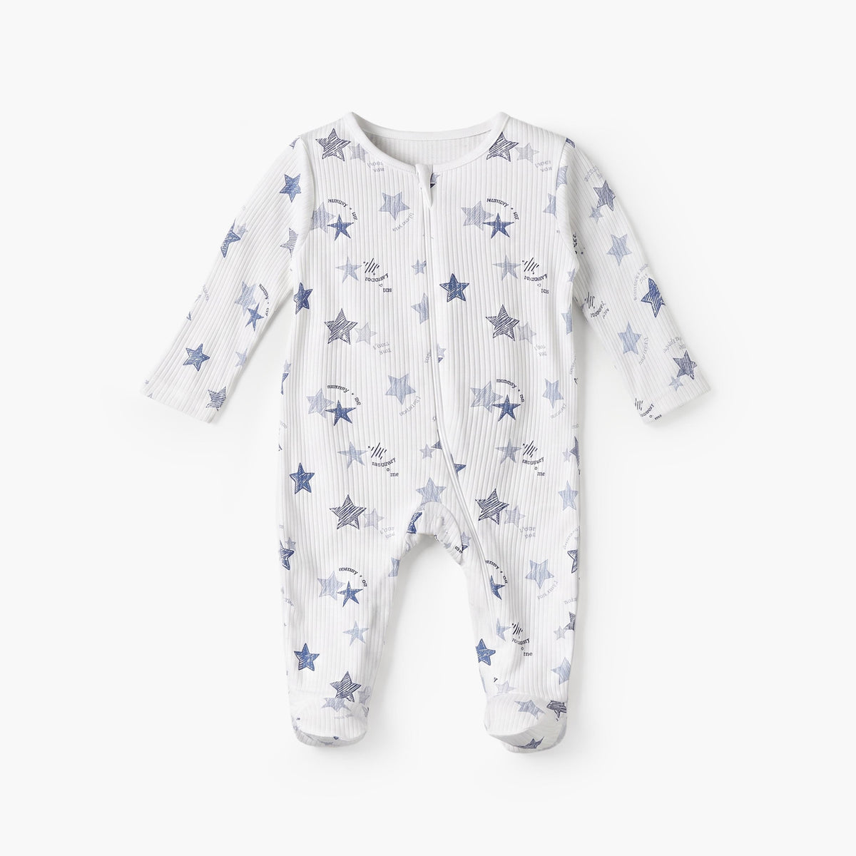 Pack of 5 Juniors Cotton Crew Neck Long Sleeves Sleepsuit with Star Print
