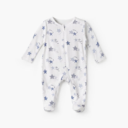 Pack of 5 Juniors Cotton Crew Neck Long Sleeves Sleepsuit with Star Print
