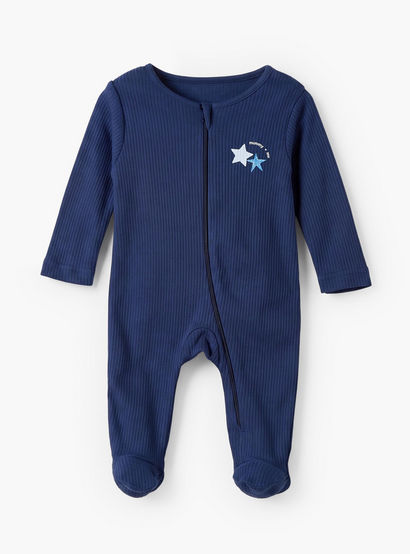 Pack of 5 Juniors Cotton Crew Neck Long Sleeves Sleepsuit with Star Print-baby-boys-clothing-nightwear-sleepsuits-image-5