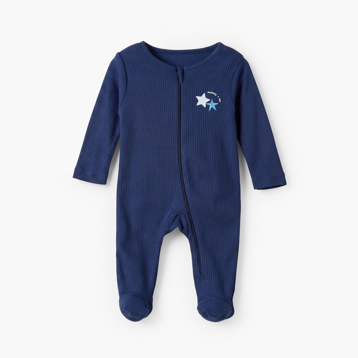 Pack of 5 Juniors Cotton Crew Neck Long Sleeves Sleepsuit with Star Print