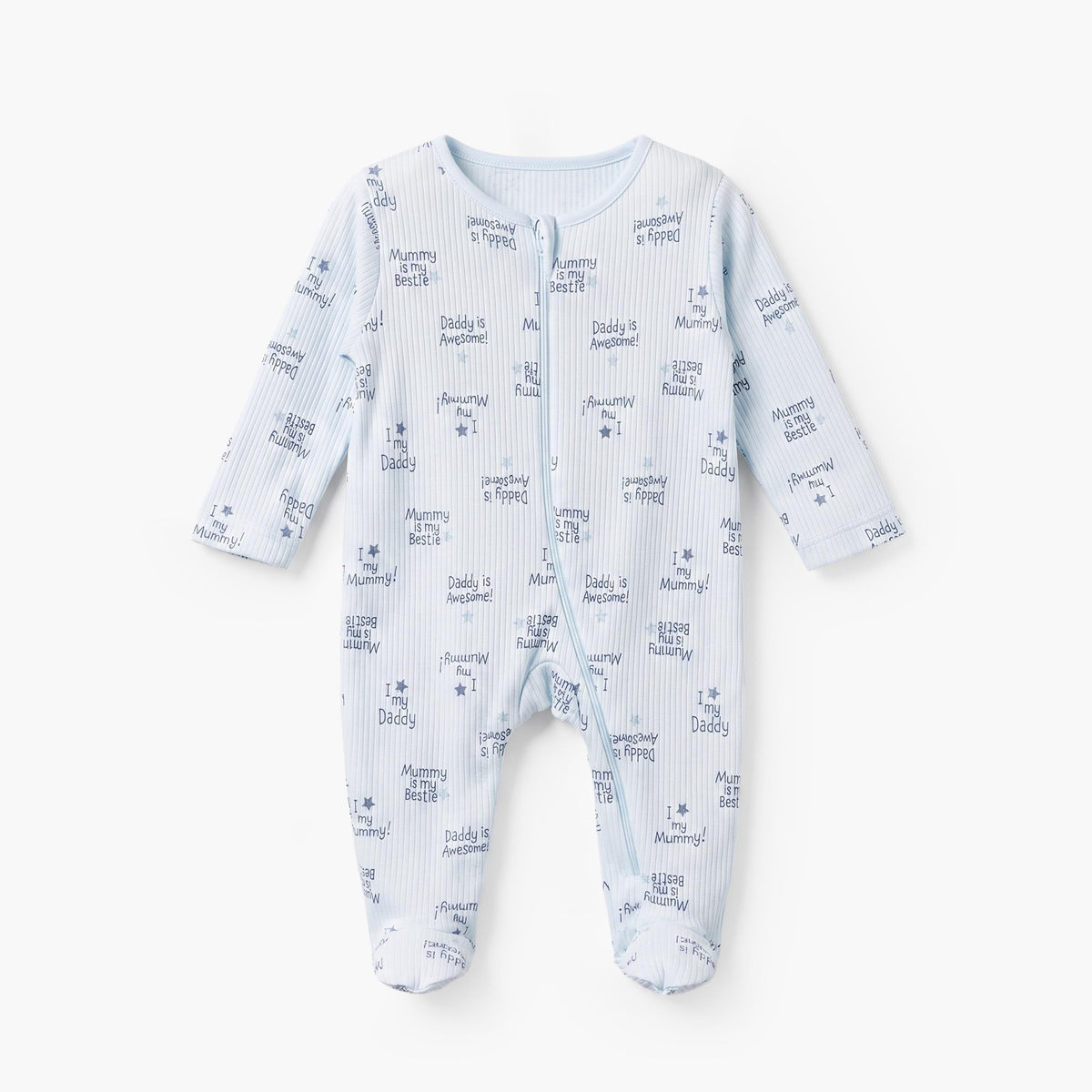 Pack of 5 Juniors Cotton Crew Neck Long Sleeves Sleepsuit with Star Print