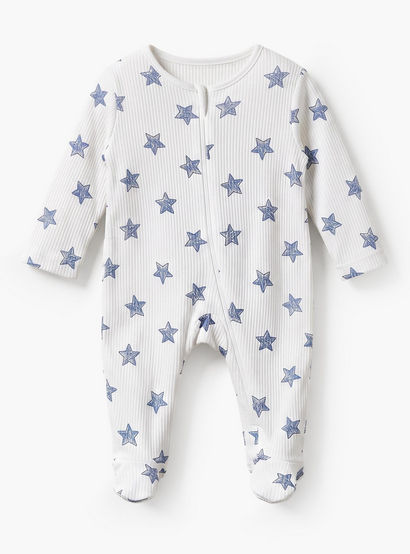 Pack of 5 Juniors Cotton Crew Neck Long Sleeves Sleepsuit with Star Print-baby-boys-clothing-nightwear-sleepsuits-image-7